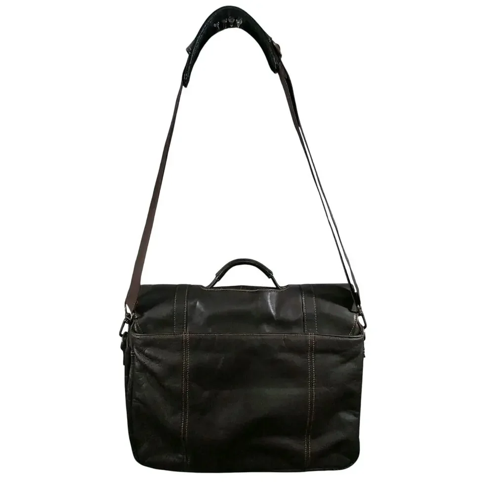 KENNETH COLE REACTION! ESPRESSO BROWN GENUINE LEATHER LAPTOP, BRIEFCASE, BAG! - Picture 5 of 13